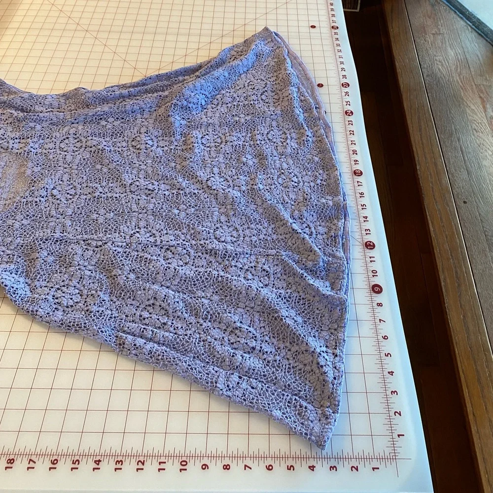 Free People Lavender purple lace floral crochet swing dress size Medium